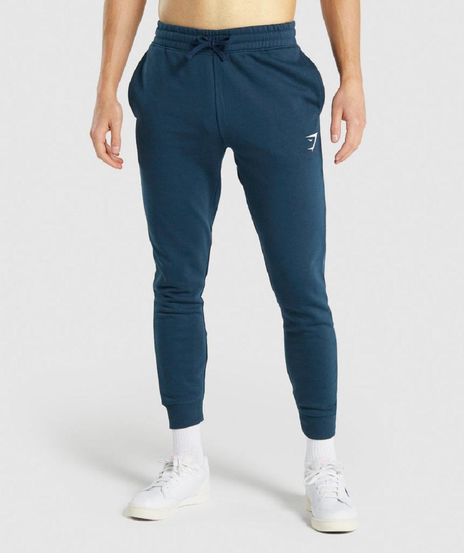 Pantalones Jogger Gymshark Crest Hombre Azul Marino | CO 3708RVD